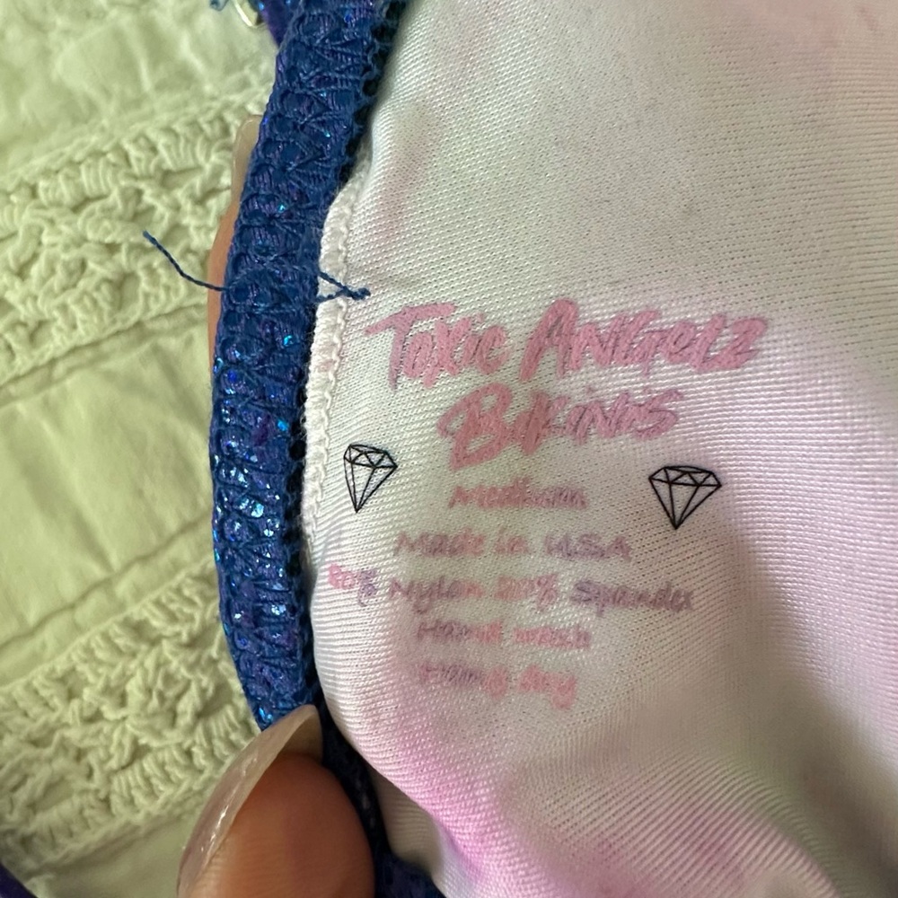 TOXIC ANGEL BIKINI | BLUE RHINESTONE COMPETITION SUIT - Picture 7 of 13